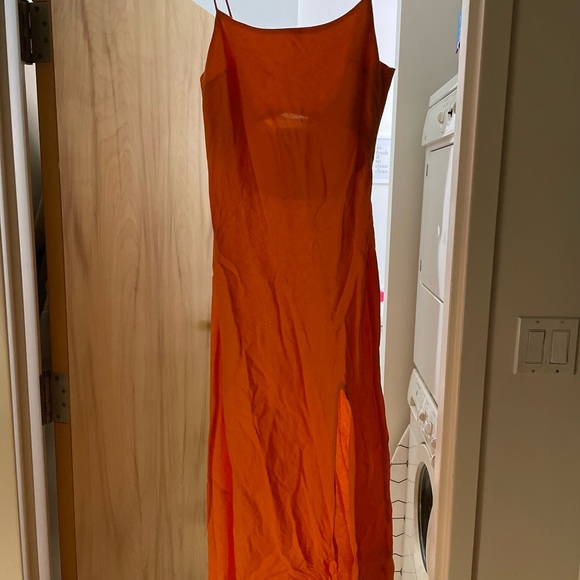 SOLD ASOS Orange Linen Maxi - Picture 6 of 7